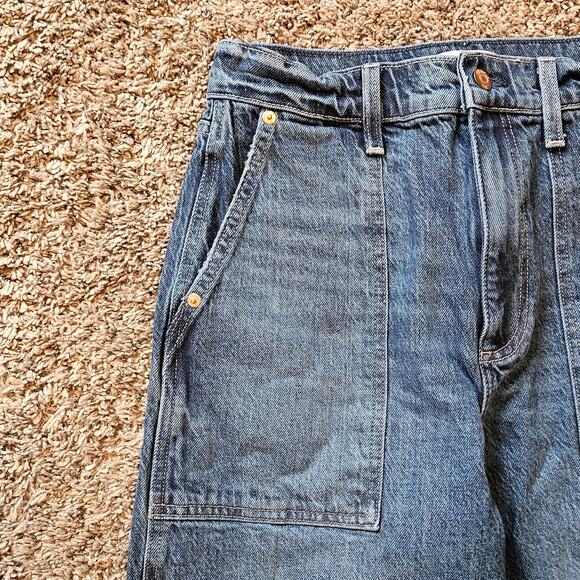 Pistola Barrel Leg Jeans Women 28 Blue High Rise Utility Denim Relaxed Fit - Picture 5 of 12